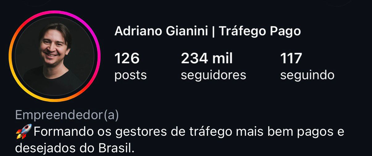 Perfil no Instagram