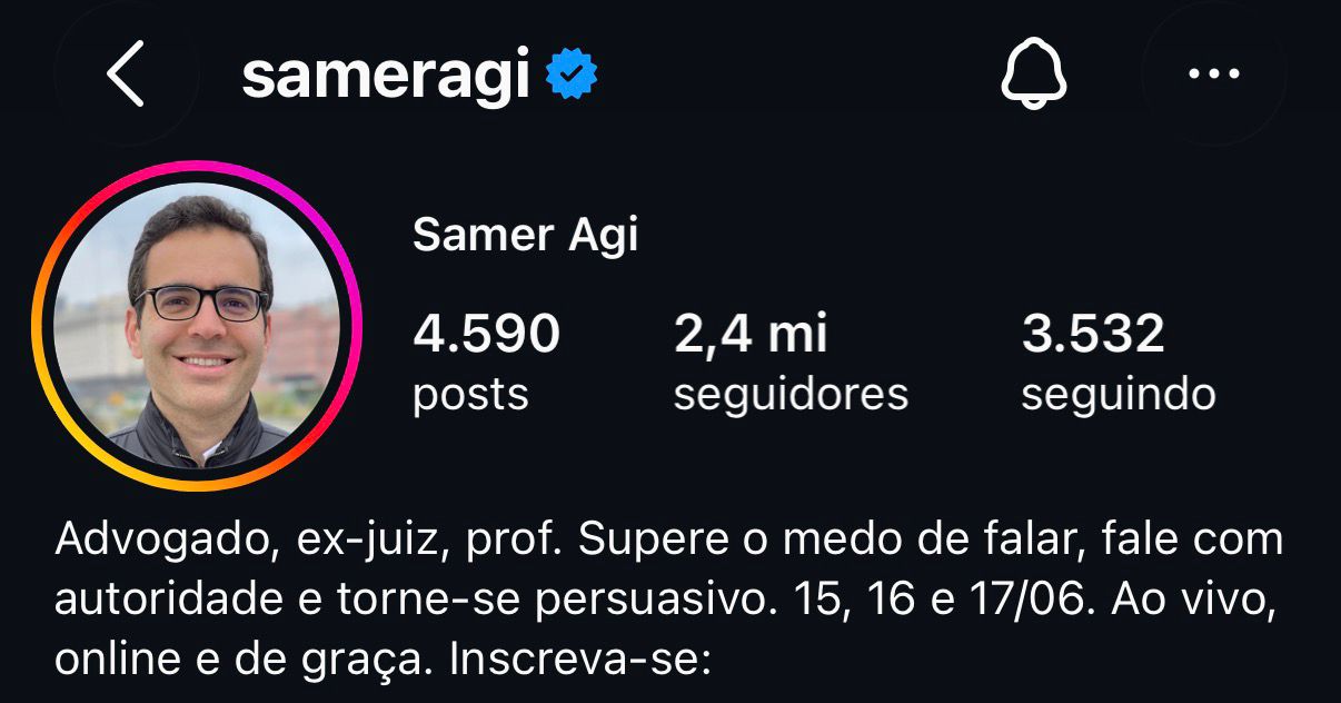 Perfil no Instagram