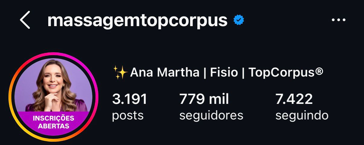 Ana Martha TopCorpus - 779 mil seguidores