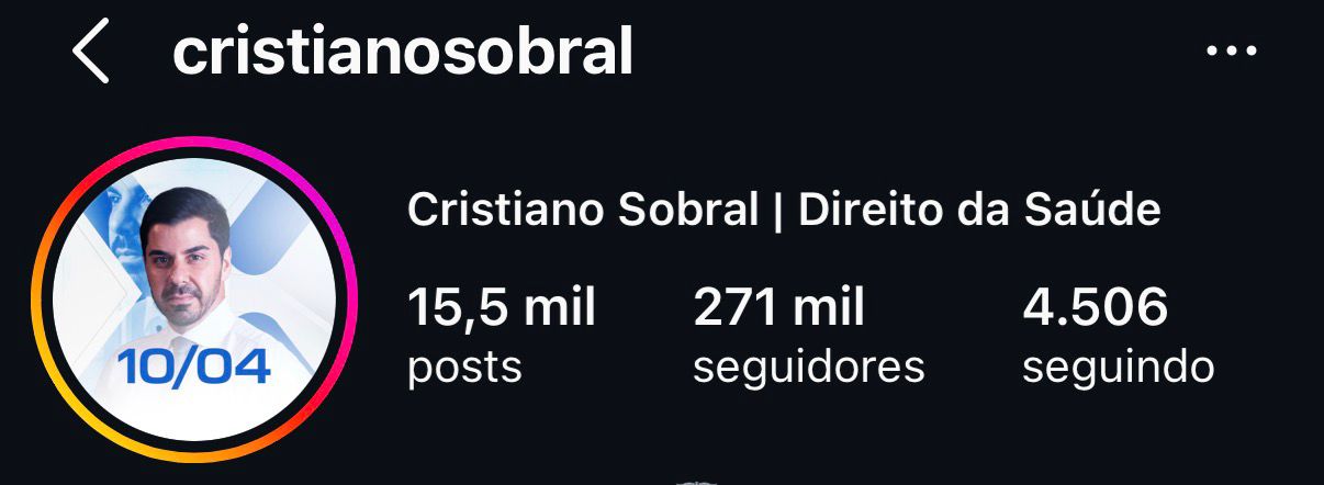 Cristiano Sobral - 271 mil seguidores