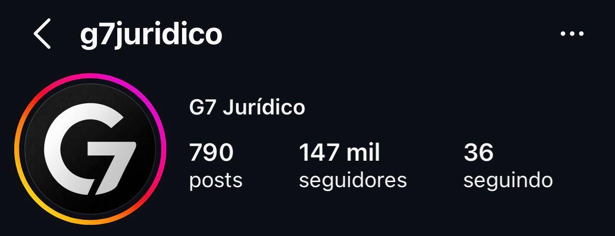 G7 Jur&iacute;dico - 147 mil seguidores