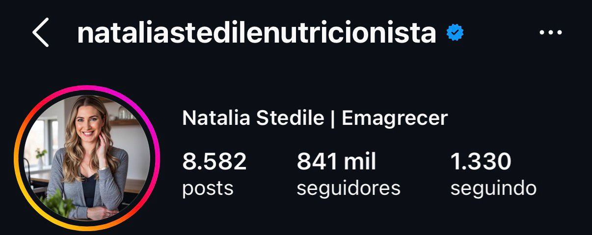 Natalia Stedile - 841 mil seguidores
