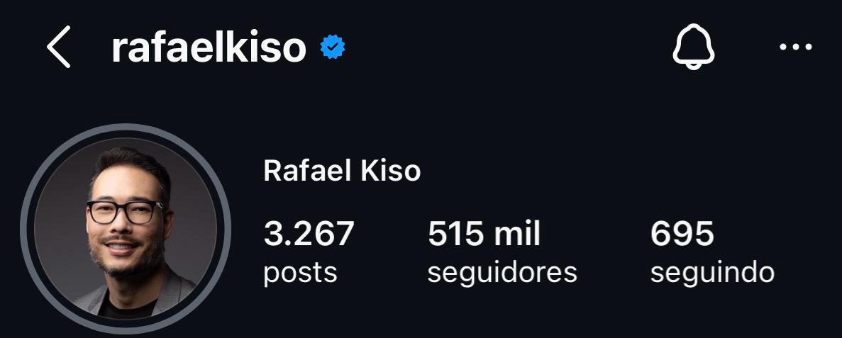 Rafael Kiso - 515 mil seguidores