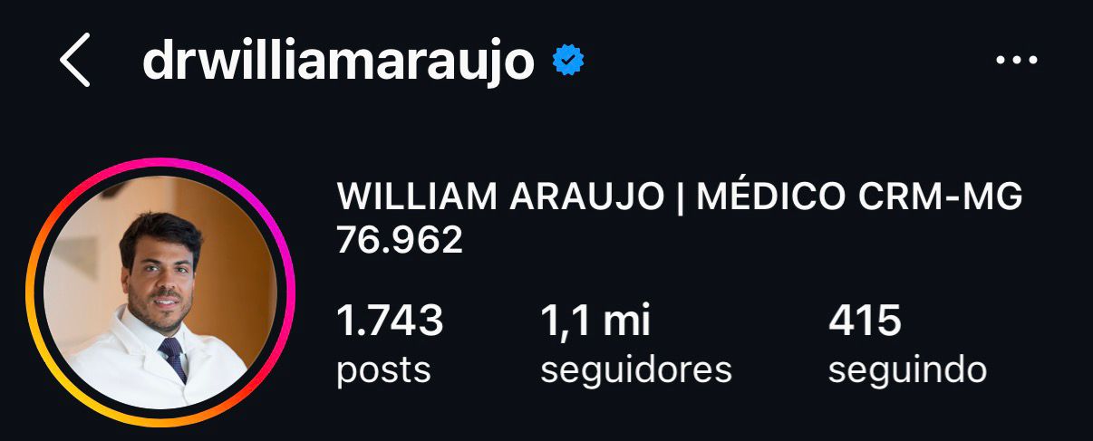 Dr. William Araujo - 1,1 milh&atilde;o de seguidores